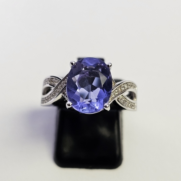 Color Change Fluorite & White Zircon in Sterling Silver Size 7! 😍 - Picture 2 of 8